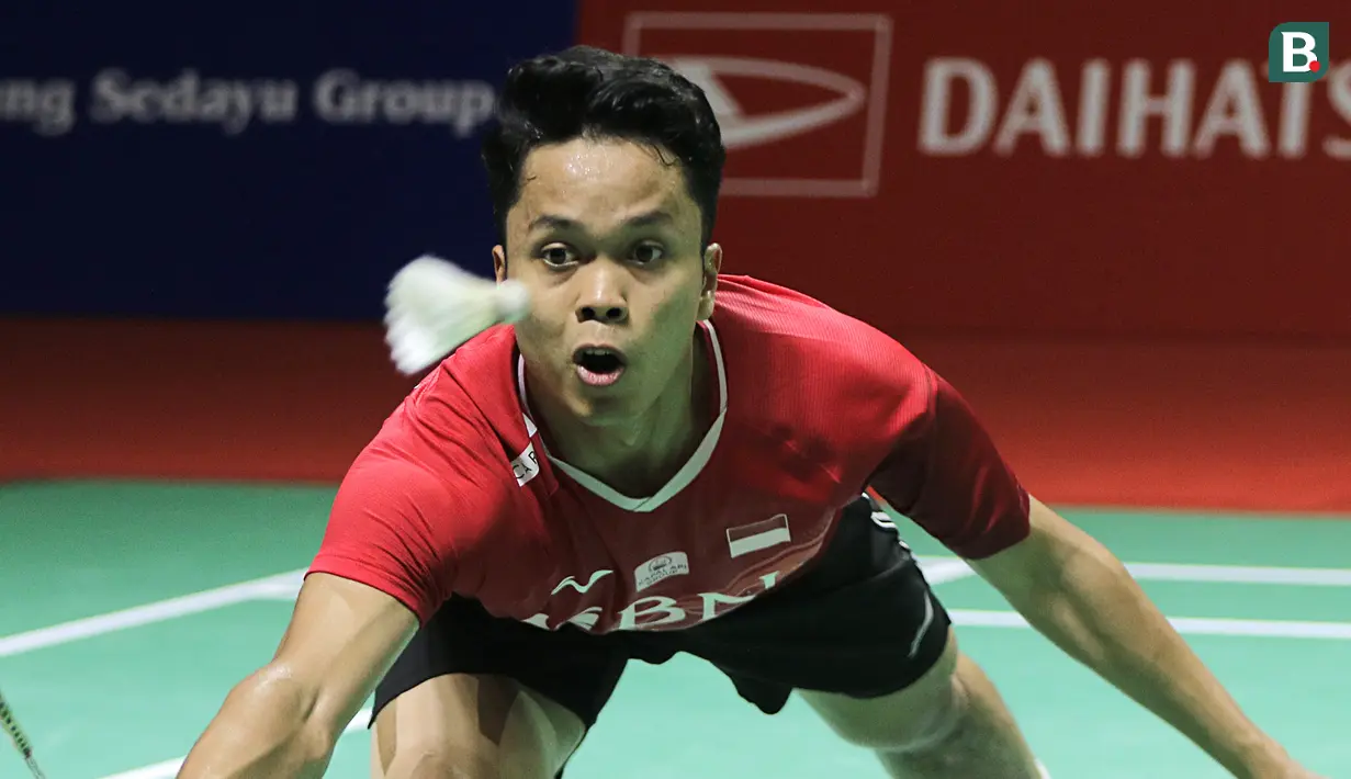 Usai interval, Anthony Sinisuka Ginting sempat mendapat momentum dan berbalik unggul 14-13. (Bola.com/Ikhwan Yanuar)