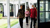 Presiden Joko Widodo atau Jokowi dan PM Singapura Lee Hsien Loong di Bintan, Kepulauan Riau, Selasa (25/1/2022). (Foto: Biro Pers Sekretariat Presiden)