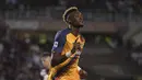 <p>Tammy Abraham keluar sebagai man of the match saat AS Roma berhasil mengalahkan Torino pada giornata terakhir Liga Italia 2021/2022, di Stadion Olympic, Turin, Italia, Sabtu (21/5/2022) dini hari WIB. (La Presse via AP/Alberto Gandolfo)</p>