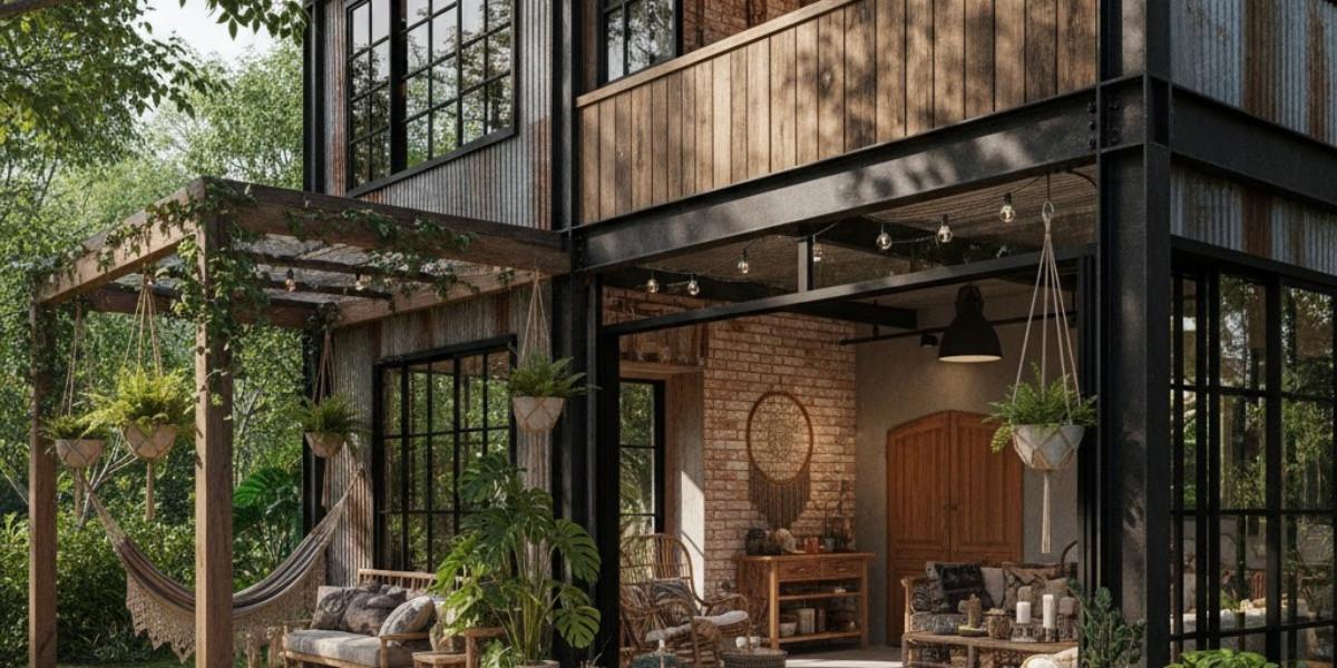 Ilustrasi Desain Rumah Sederhana tapi Mewah Bergaya Natural Bohemian