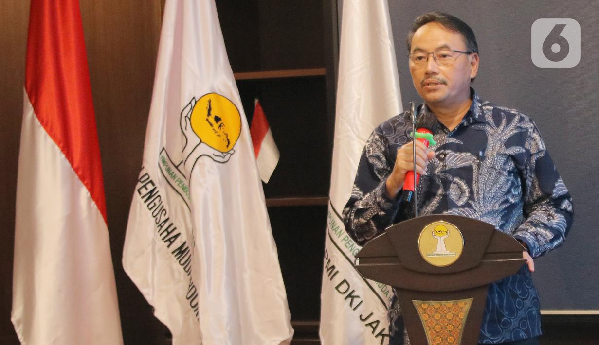 Dirjen Pengembangan Ekspor Nasional Kemendag Didi Sumedi memberi sambutan pada pembukaan TEI Digital Edition di Jakarta, Selasa (20/10/2021). Kegiatan pelatihan ekspor untuk pelaku usaha bersama Kemendag dan business matching bertujuan membantu UMKM ke pasar internasional. (Liputan6.com/HO/HIPMI)