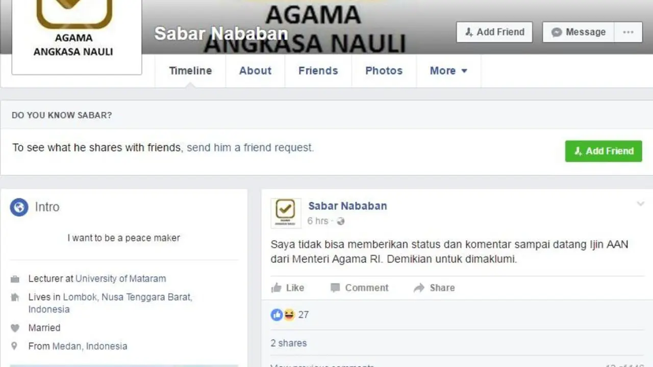 Agama Angkasa Nauli, Aliran Sesat Baru yang Bikin Netizen Ngakak!