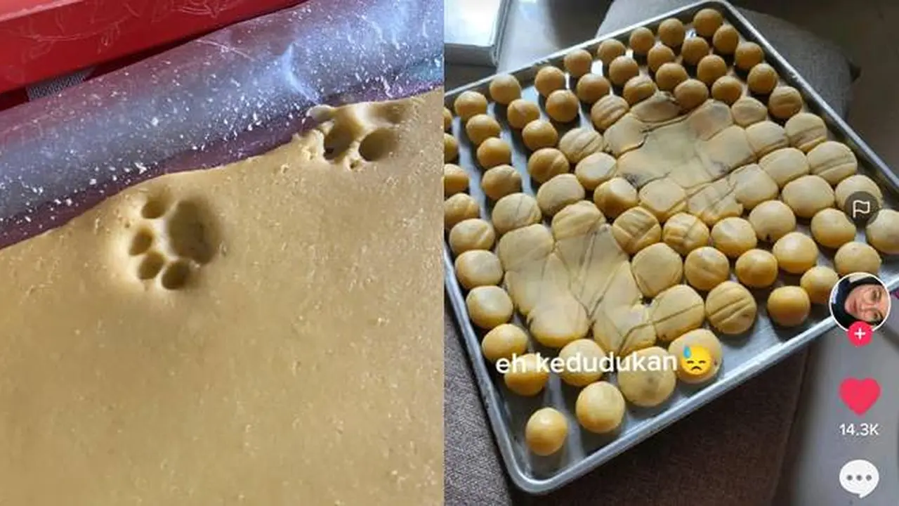 Cap Kaki Kucing, Ini 6 Potret Adonan Kue Lebaran yang Kinjak Ini Bikin Kesal