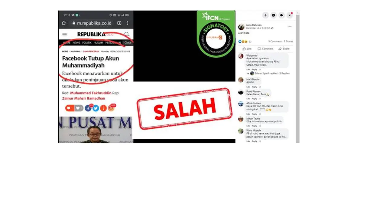 Cek Fakta Facebook tutup akun Muhammadiyah