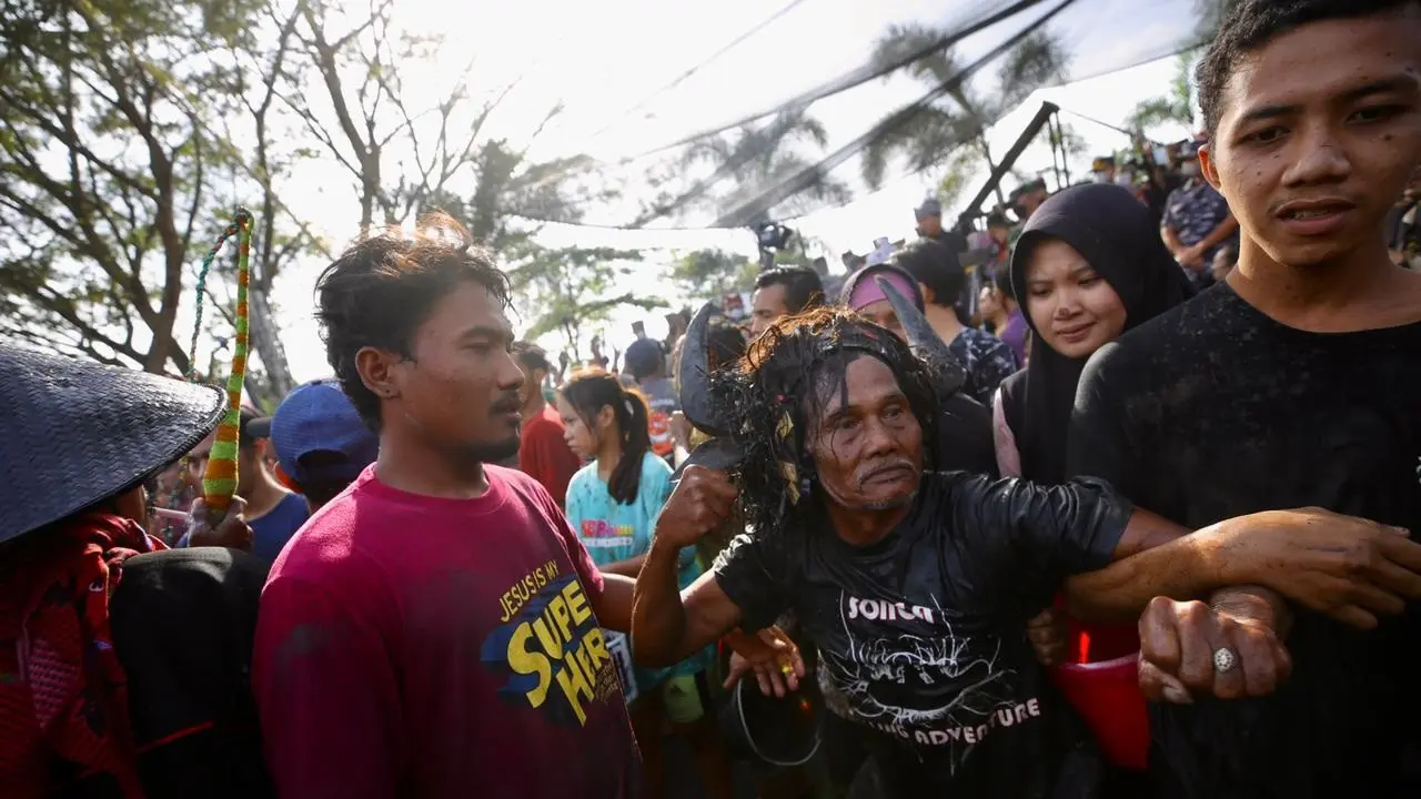 Ritual Keboan Alian  tradisi masyarakat Desa Alian Banyuwangi, sebagai wujud rasa syukur kepada tuhan yang maha esa (Istimewa)