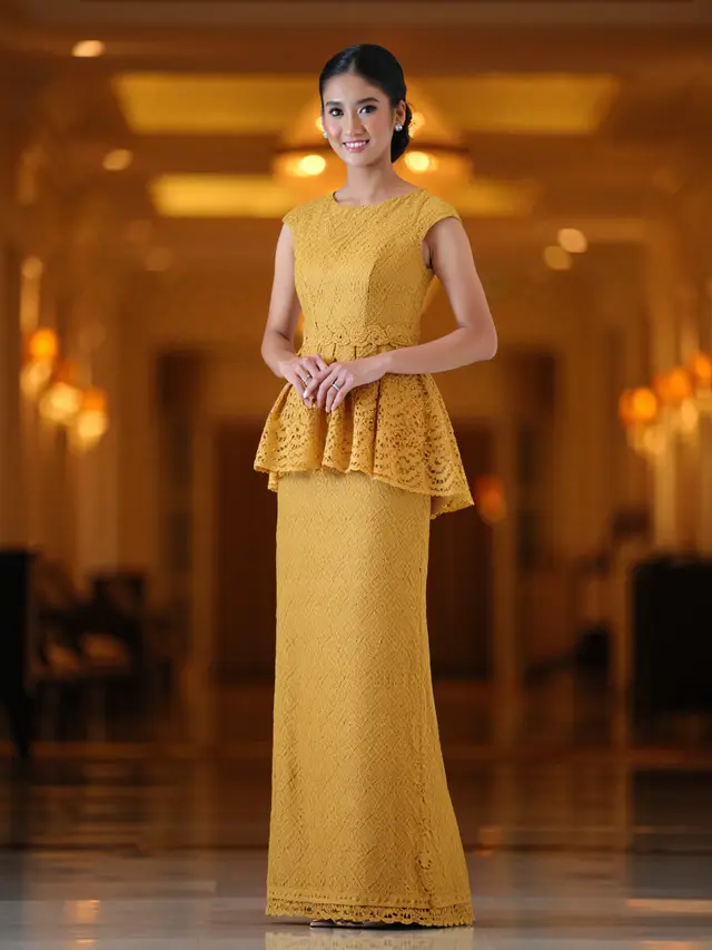 Long Dress Brokat untuk Pesta Pernikahan