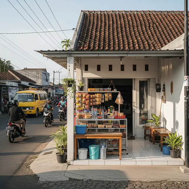 9 Model Rumah Desa Pinggir Jalan dengan Toko Kecil, Usaha Produktif di Pedesaan