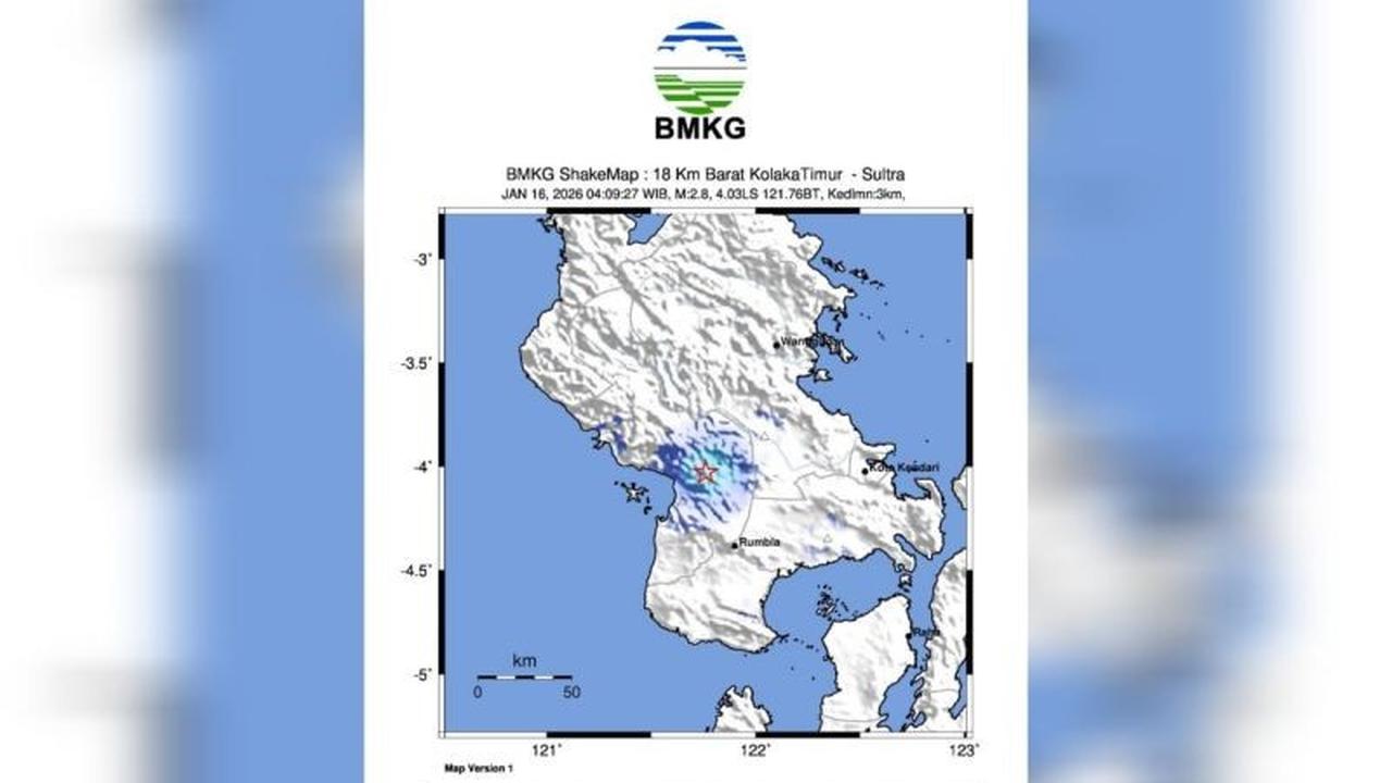 BMKG Ungkap Sesar Aktif Jadi Penyebab Gempa Kolaka Timur Magnitudo 2,8
