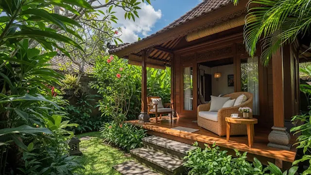 Rumah Kayu Bergaya Paviliun