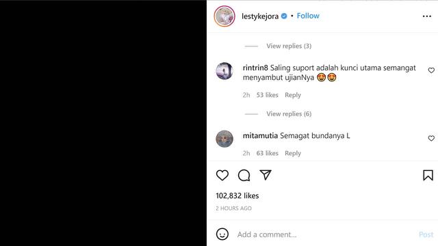Unggah Foto Warna Hitam di Instagram, Ada Apa dengan Lesti Kejora?