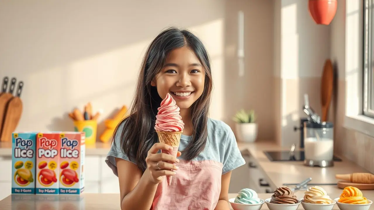 cara membuat es krim pop ice