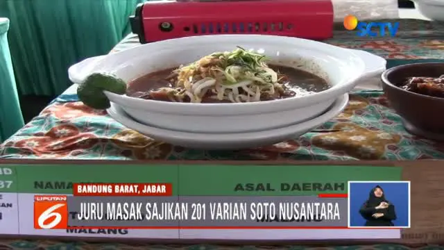 Festival Soto Nusantara di Padalarang, Jawa Barat, menghadirkan 201 varian soto yang berasal dari seluruh Nusantara.