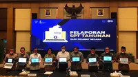 Sejumlah menteri melakukan penyampaian SPT Tahunan orang pribadi tahun pajak 2021 (dok: Maul)