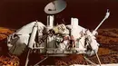 The Viking Landers mentransmisikan gambar permukaan dan menganalisis untuk komposisi dan tanda-tanda kehidupan dj Mars, belajar komposisi atmosfer dan meteorologi, dan digunakan seismometer. - NASA. (businessweek.com)