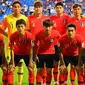 Timnas Korea Selatan jelang melawan Filipina di penyisihan Grup C Piala Asia 2019 (7/1/2019). (AFP/Giuseppe Cacace)