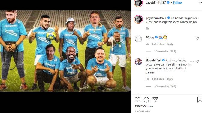 Dimitri Payet mengejek Neymar di unggahan instagramnya, (Instagram @payetdimitri27)