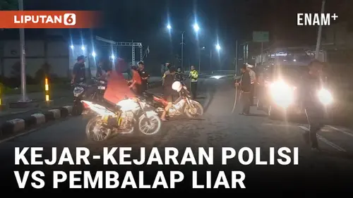 VIDEO: Penonton dan Pembalap Liar Berlarian Saat Dikejar Polisi di Jombang