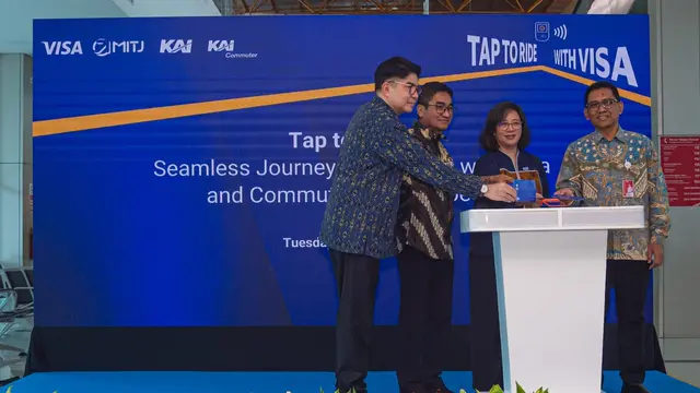 Ilustrasi peresmian peluncuran visa contactless/Visa