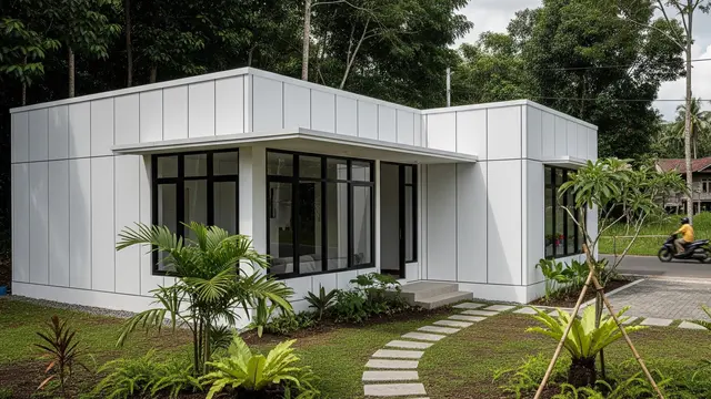Rumah Minimalis Cat Putih yang Tampak Bersih dan Jadi Tren di 2026 Model Modular Berkelanjutan