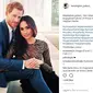 Berikut penampilan Meghan Markle yang cantik dalam balutan gaun transparan saat foto resmi pertunangannya bersama pangeran Harry. (Foto: instagram/kensington_palace_)