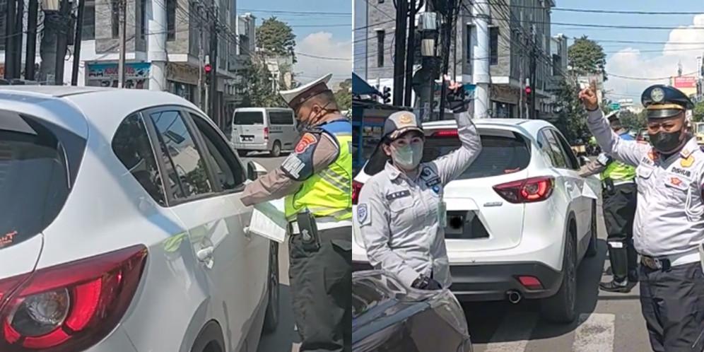 Mobil parkir sembarangan (TikTok/@kkt.dishubbdg)