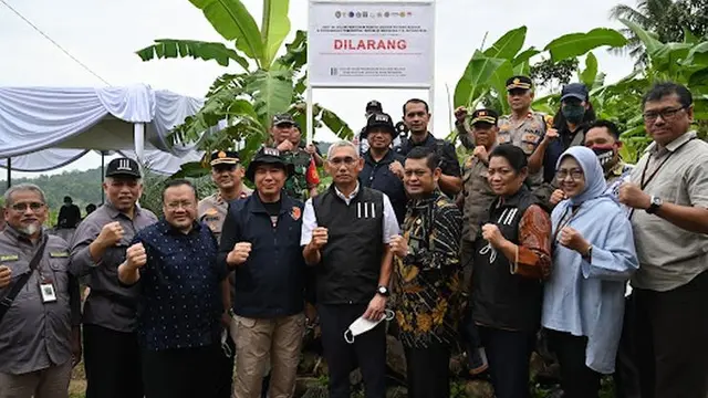 Satgas BLBI sita aset obligor Trijono Gondokusumo berupa sebidang tanah seluas 580.440 meter persegi di Desa Cibodas, Jonggol, Kabupaten Bogor. (Dok Satgas BLBI)