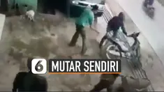 Video membingungkan motor berputar-putar sendiri saat digunakan viral di media sosial.