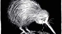 Burung Kiwi menangis karya Shaun Yeo yang menandakan Selandia Baru sedang berduka. (dok.Instagram @yeo_cartoons/https://www.instagram.com/p/BvA93PKFZB-/Henry