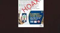 Cek Fakta: Hoaks Tautan Cara Cek BLT dan Bansos PKH 2026