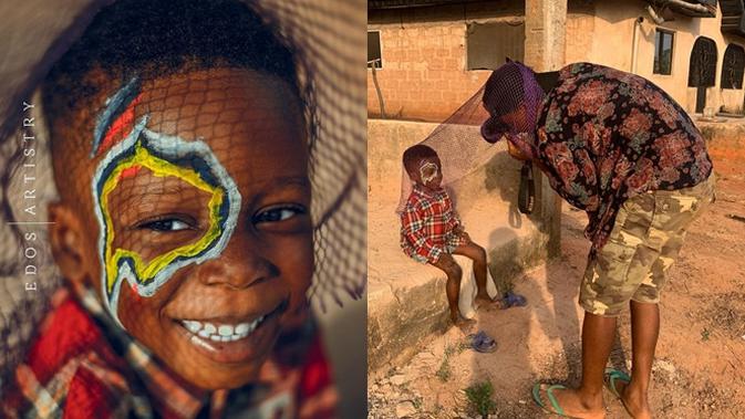 6 Behind The Scene Pemotretan Anak di Afrika Ini Bikin Takjub (sumber: Instagram/edos_artistry)