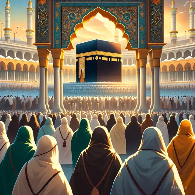 Ilustrasi Jemaah Haji (Created by Meta AI)