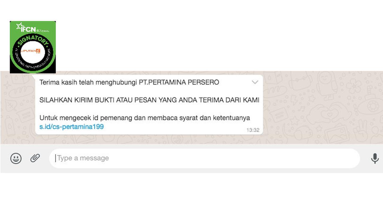 Cek Fakta Liputan6.com menelusuri informasi situs pembagian cek tunai senilai Rp 189 juta dari Pertamina