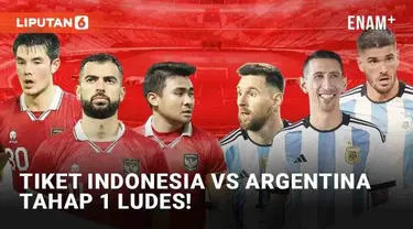Antusiasme publik terhadap laga Indonesia vs Argentina terbukti pada penjualan tiket. Penjualan tahap pertama ludes kurang dari 15 menit sejak dibuka pada Senin (5/6/2023) pukul 12.00 WIB seperti dipantau di situs tiket.com. Penjualan tiket tahap per...