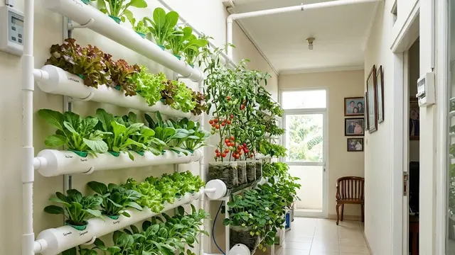 Kebun Hidroponik Koridor yang Modern dan Produktif