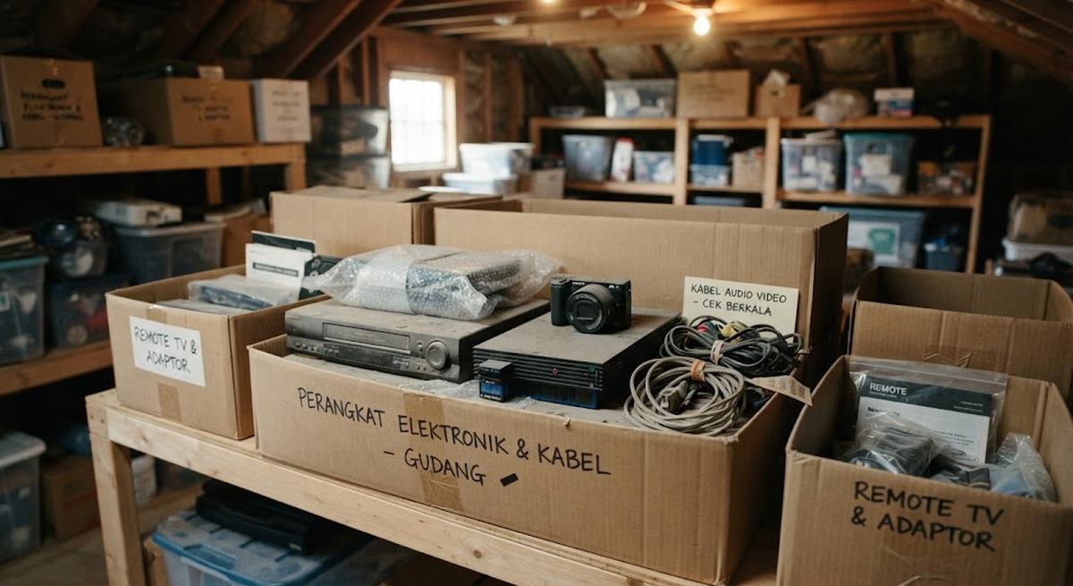 Barang di rumah yang sebaiknya tidak disimpan dalam kardus terlalu lama yakni barang elektronik