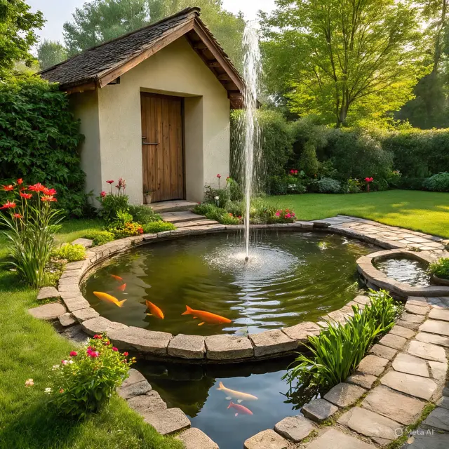 Kolam Ikan Belakang Rumah Sederhana