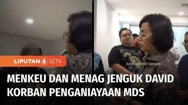 VIDEO: Jenguk David, Menkeu Sri Mulyani Genggam Erat Tangan Kedua Orang Tuanya