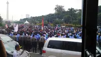 Demo sopir taksi dan angkutan umum. (Twitter TMC Polda Metro Jaya)