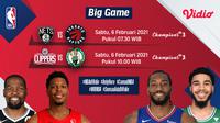 Big game NBA 2020/2021, Nets vs Raptors dan Clippers kontra Celtics dapat disaksikan melalui platform Vidio.