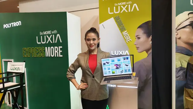 Foto Laptop Luxia Pro Ultra 5 saat peluncuran Polytron Luxia Series di Jakarta