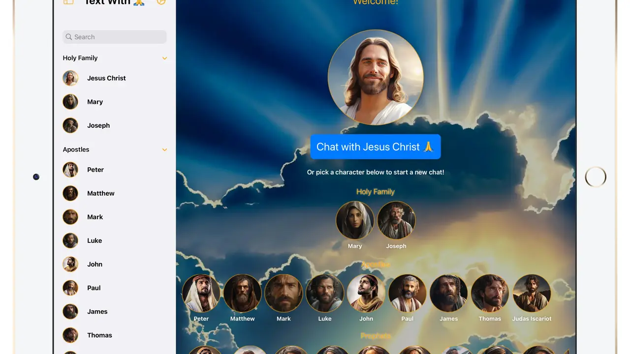 Tampilan Aplikasi Text with Jesus. (Dok: textwith.me/jesus/)