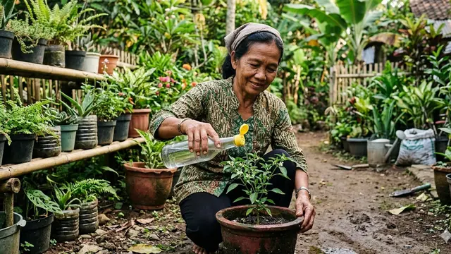 Barang Bekas Dapur yang Bisa Jadi Alat Penyiram Tanaman (Foto: Gemini AI)