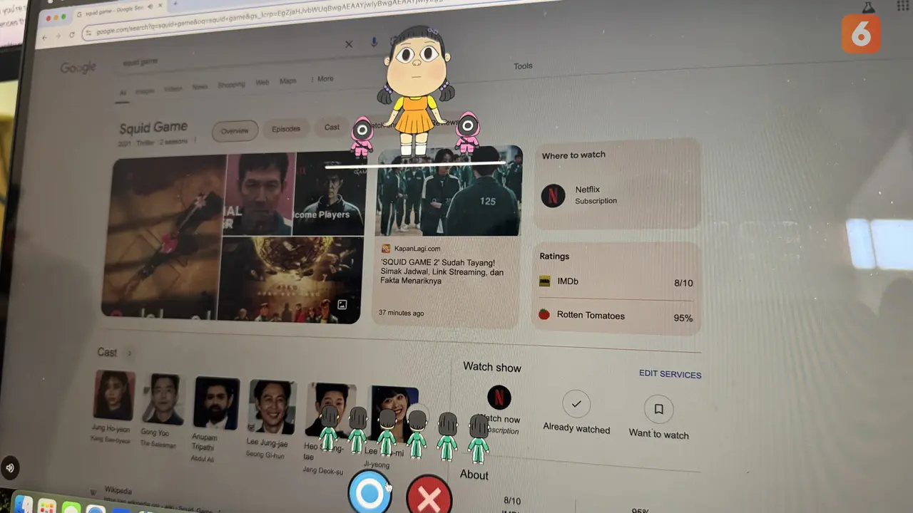 Game Ikonik Squid Game Kini Bisa Dimainkan di Google Chrome
