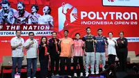 Jumpa pers Indonesia Open 2026 di Hotel Fairmont Jakarta, Senin (1/6/2026). Turnamen bulutangkis Polytron Indonesia Open 2026 (BWF World Tour Super 1000) yang berlangsung di Istora Senayan, Jakarta, pada 2–7 Juni 2026 diikuti total 248 pebulutangkis elite dunia. (Bola.com/M Iqbal Ichsan)