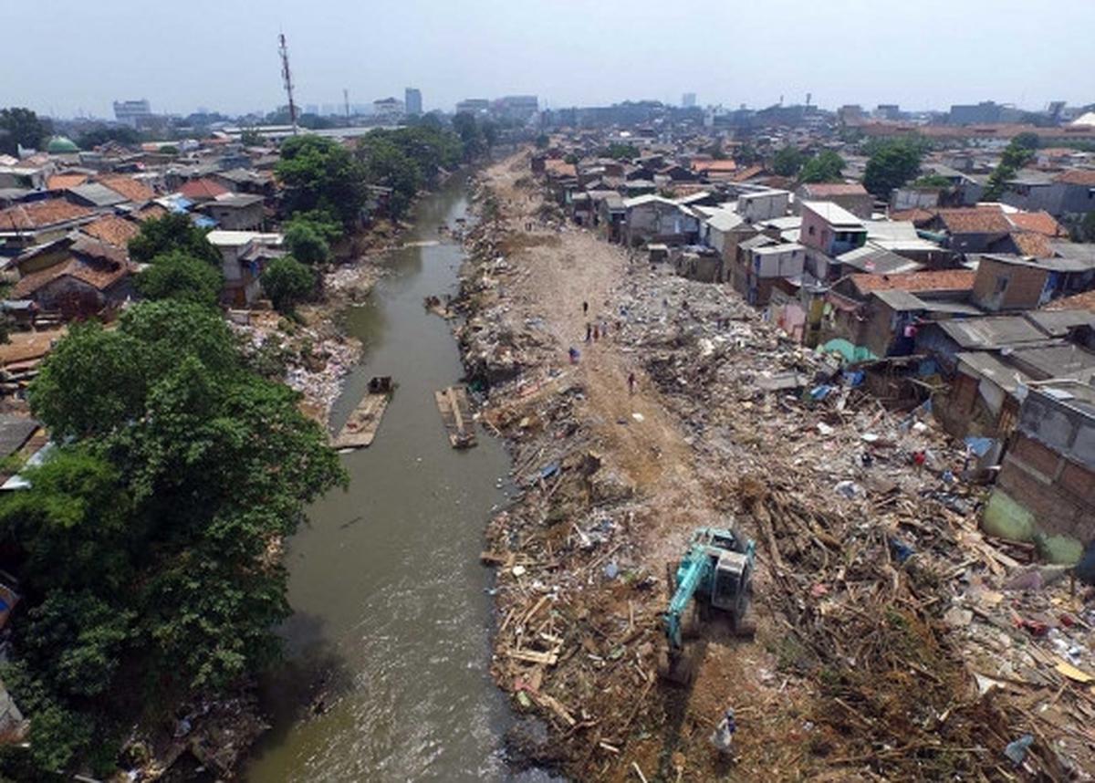 Beginilah pemandangan udara Kampung Pulo usai digusur