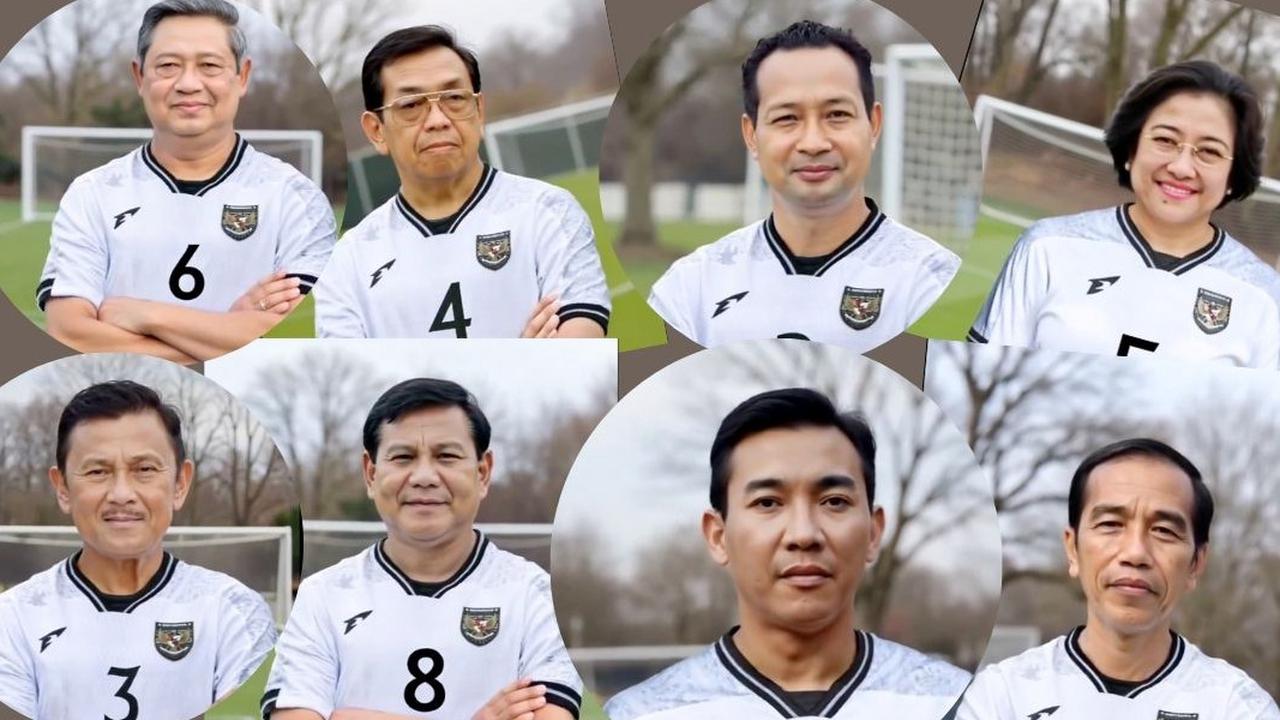 Penampakan Para Mantan Presiden Indonesia Pakai Jersey Timnas Versi AI, Siapa Paling Keren?