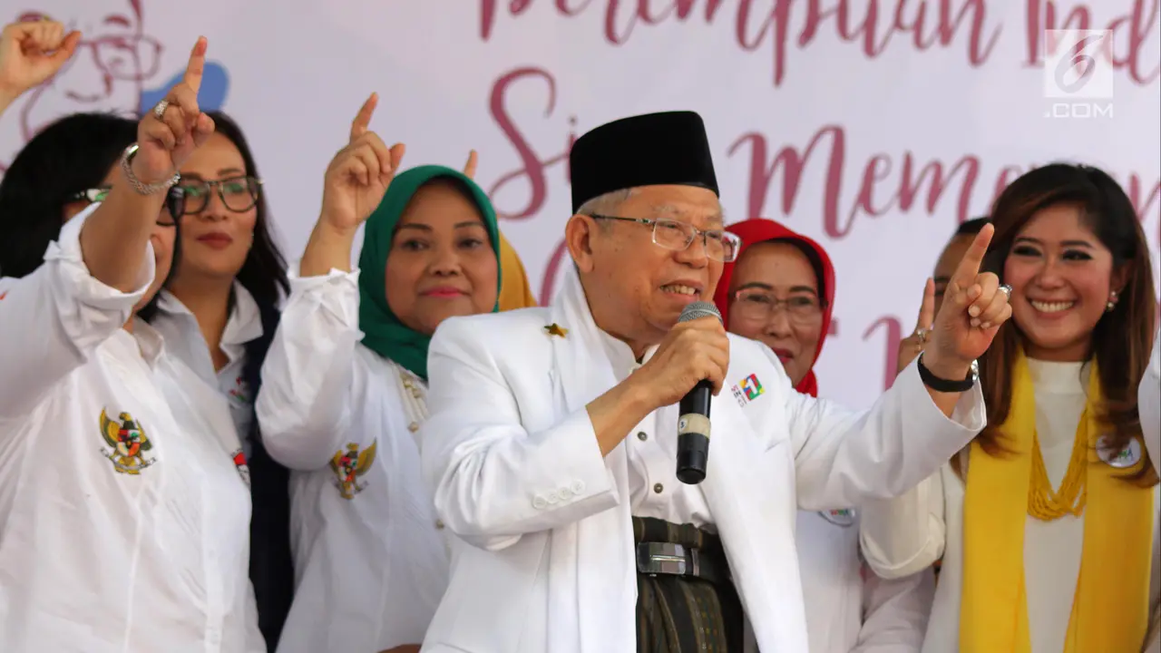 Bersama Istri, Ma'ruf Amin Hadiri Deklarasi Dukungan P-IJMA