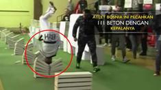 Atlet taekwondo asal Bosnia memecahkan 111 beton dengan menggunakan kepalanya.