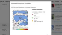 Badan Meteorologi, Klimatologi, dan Geofisika (BMKG) melaporkan, gempa hari ini pertama menggetarkan pagi tadi pukul 08:51:31 WIB di wilayah Kabupaten Pohuwato, Provinsi Gorontalo. (www.bmkg.go.id)