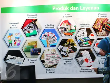 Aktivitas perbankan syariah di BNI Syariah Jakarta, Senin (10/10). Share industri perbankan syariah terhadap industri perbankan nasional menunjukkan kenaikan dari 4,60% di Juli 2015 menjadi 4,81% di Juli 2016. (Liputan6.com/Angga Yuniar)